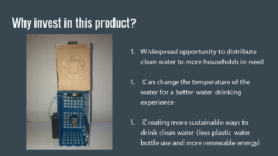 photo of a student prototype of a clean water dispenser.